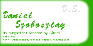 daniel szoboszlay business card